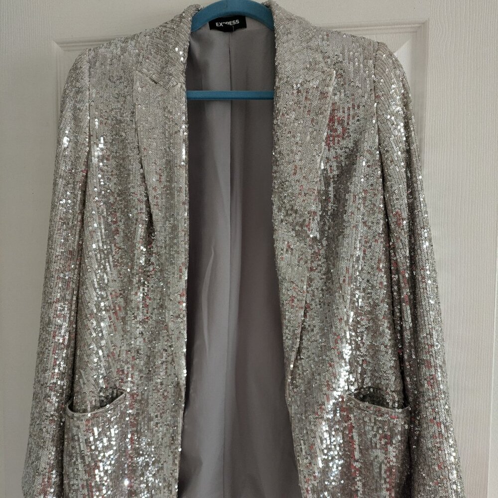 Express Sequin Open Blazer M
